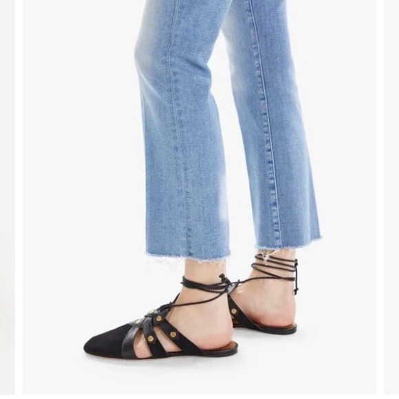 MOTHER The Hustler Ankle Fray Jeans Au Revoir Size 27 Light Wash Denim Cropped - Picture 4 of 13